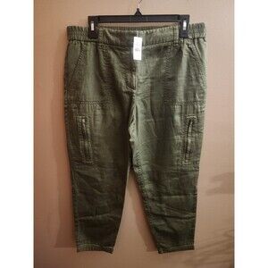 Ann Taylor Loft Ankle Joggers Olive Green Cargo Pants Chinos Size 6 NWT